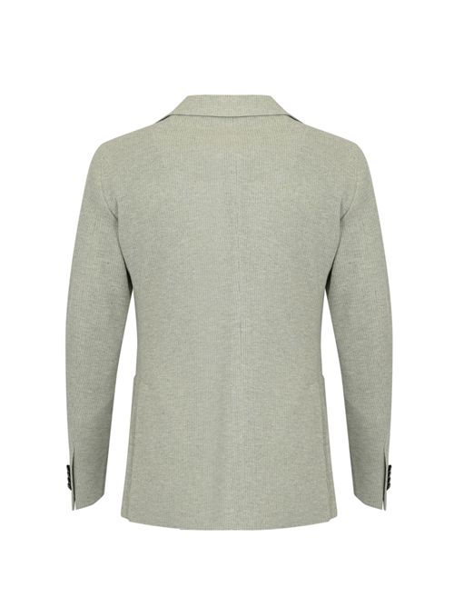 Giacca monopetto in misto cotone Verde/Panna Tagliatore | 1SMJ22K 360029 V10431